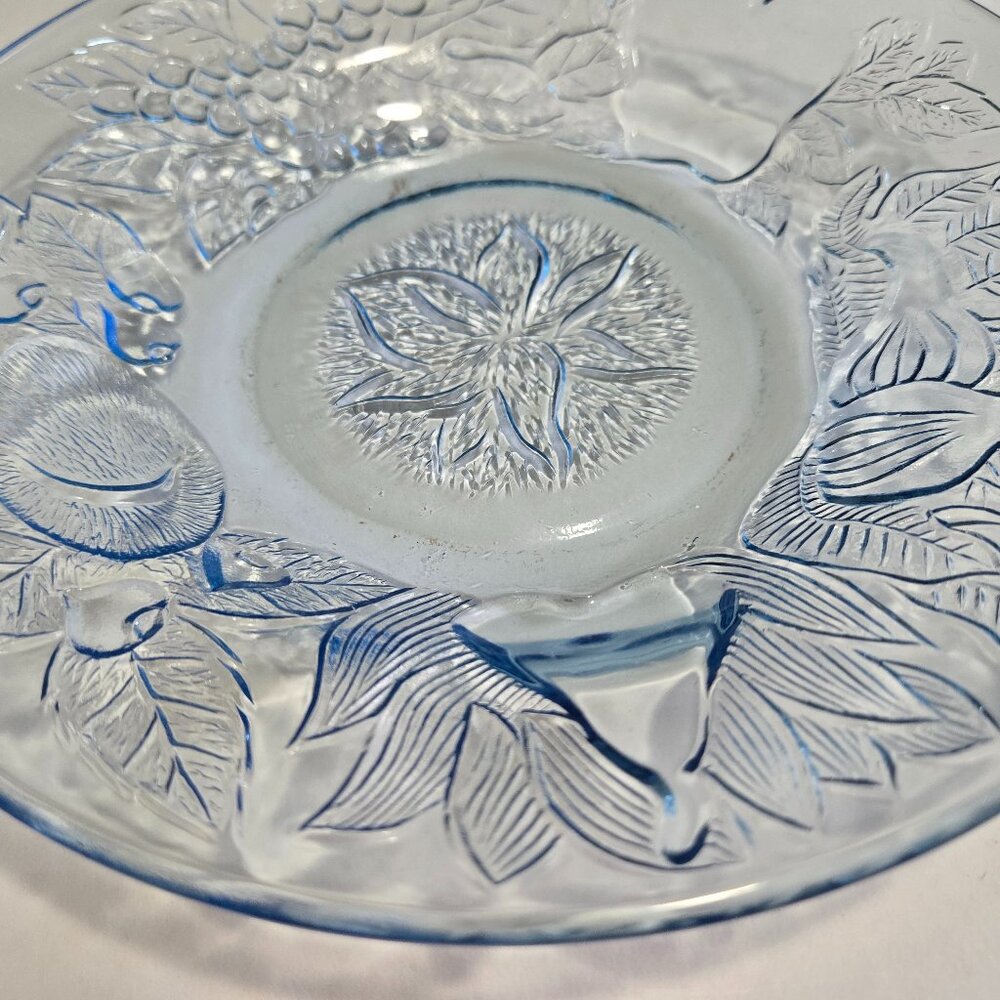 KIG Indonesia Ice Blue Glass Salad Plate/Bowl